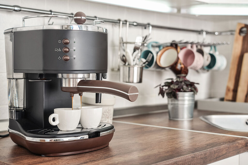 coffee machine on kitchen counter