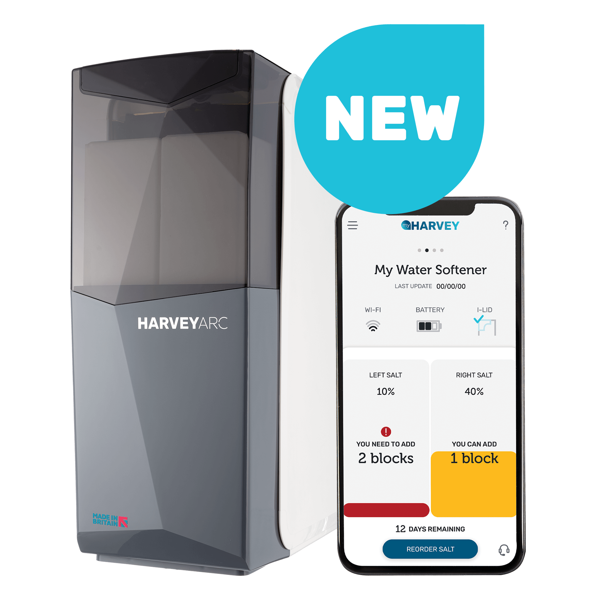 HarveyArc page - Phone and Softener - NEW Softener Droplet