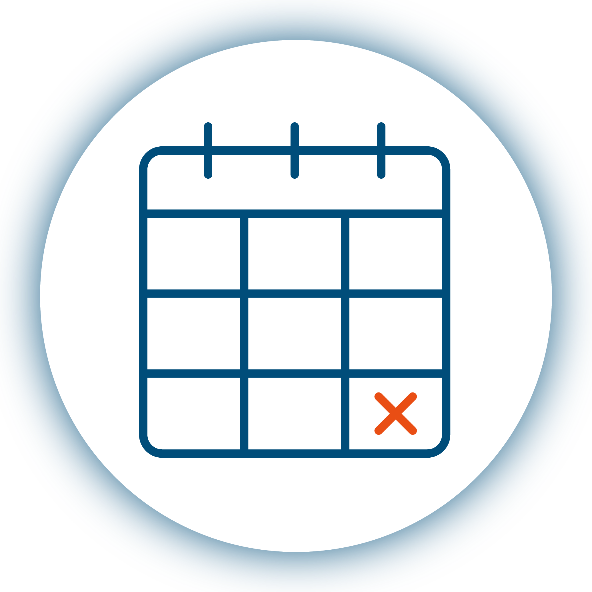 Pay Monthly Calendar Icon with Red Cross suggesting payment date