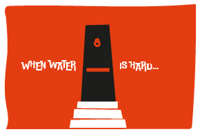 Horrors of Hard Water; Art Style visual of an ominous door with steps leading up to it. It reads 