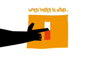 Horrors of Hard Water; Art Style visual of a light switch being flicked on. It reads 