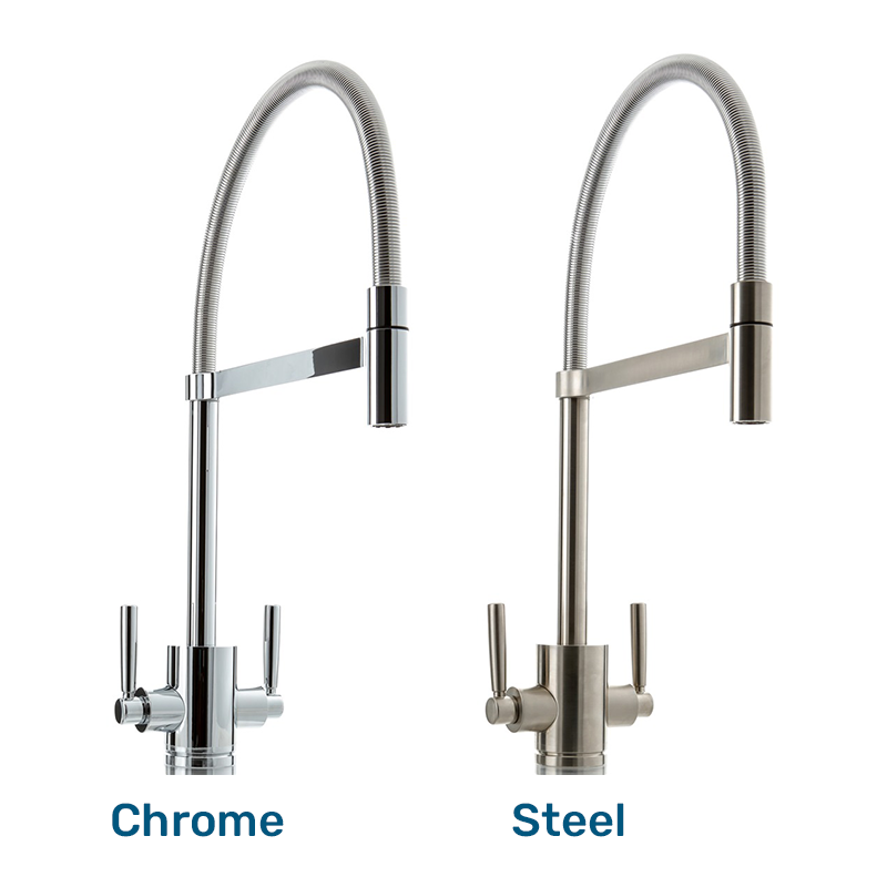 Harvey Reach Extendable, flexible tap in Chrome and Steel