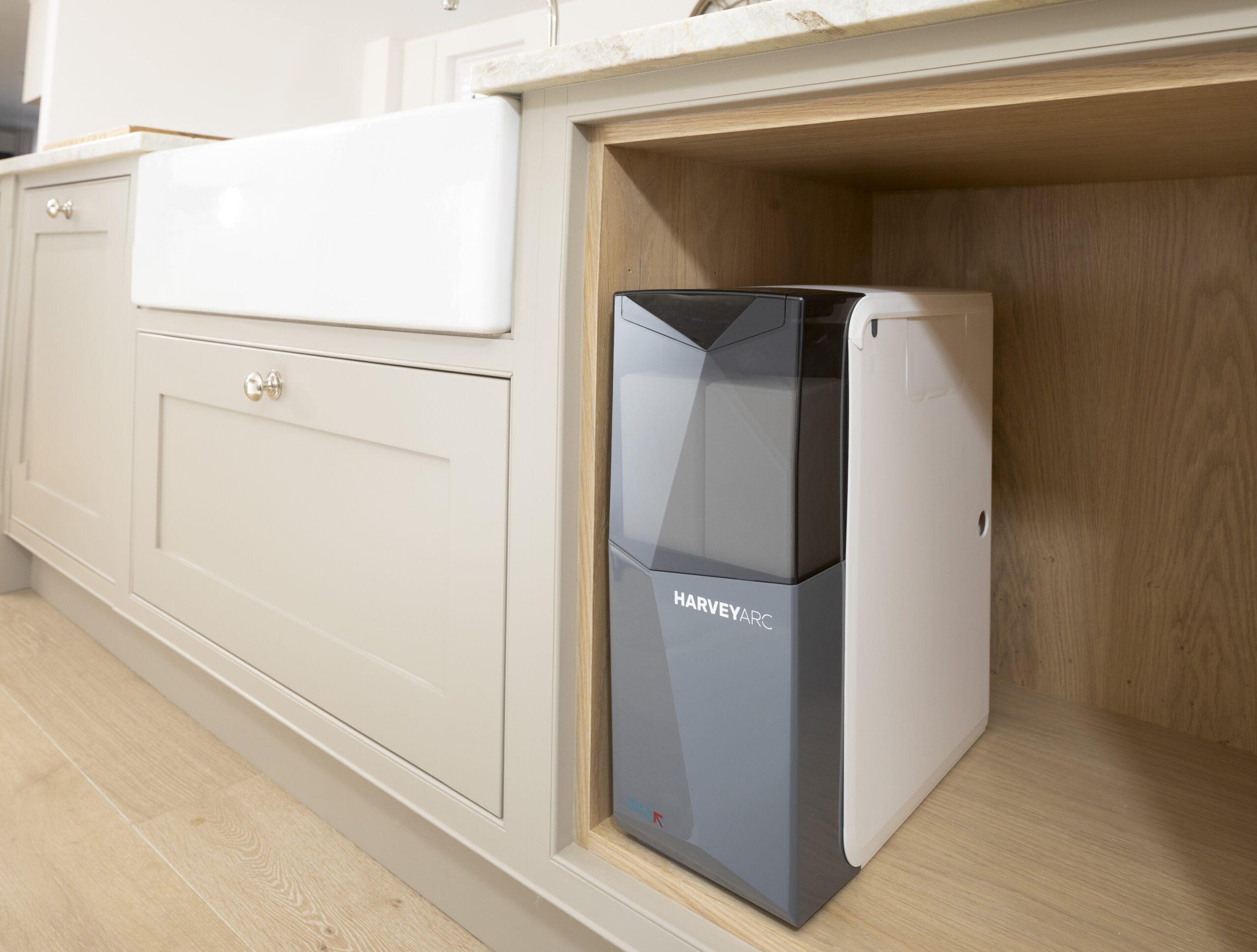 harveyarc water softener in cupboard