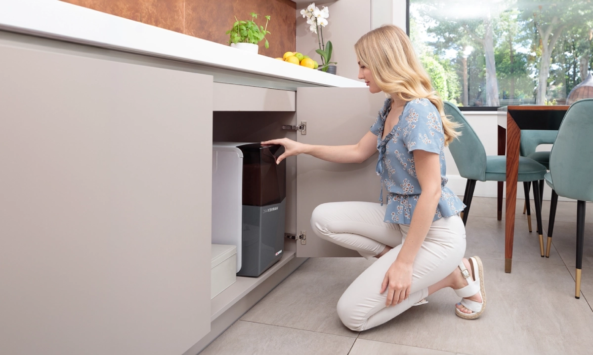 Harvey water softener under the sink