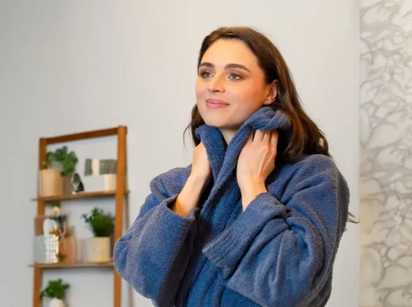 woman with towel